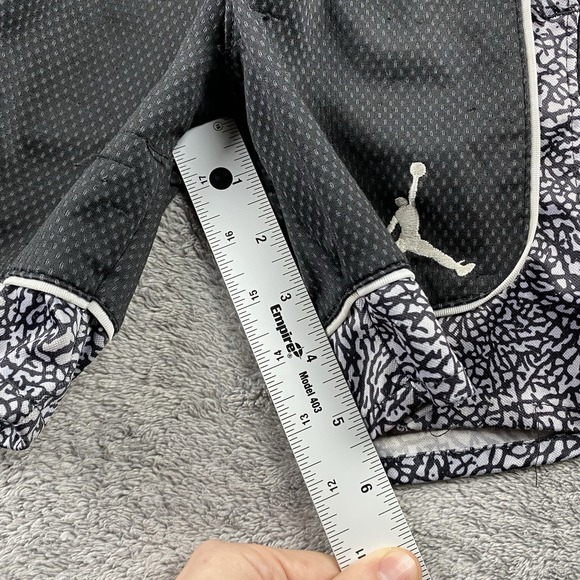 Jordan Black Cement Shorts Jersey Kids Youth XS White Gray Dri-Fit - Picture 5 of 13